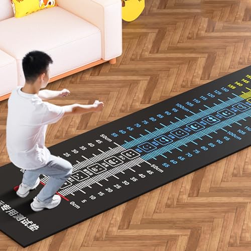 Trainingsmatten für das Heim-Fitnessstudio für Weitsprung, 50 x 200 cm, Stretching-Yoga-Pad mit Emoji, Springseilmatte für Kinder für Teppichboden/Fliesen/Glattboden/Boden von YXJPP