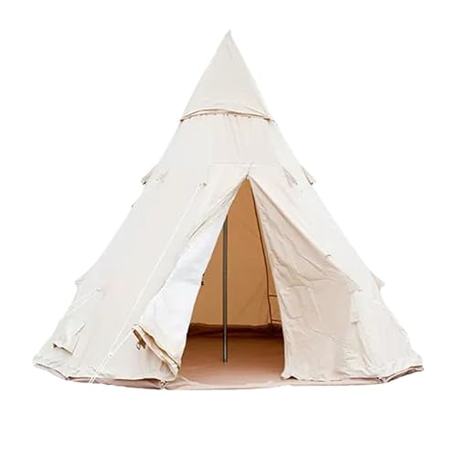 Campingzelt, wasserdichtes Baumwollzelt, Campingzelt mit UV-Schutz, atmungsaktive Gaze auf der Oberseite, einfach aufzubauen, kann einen Herd aufstellen von YXZYFPP