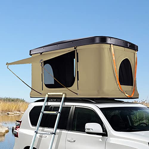 LKW-SUV-Camping-Dachzelt mit Leiter, wasserdichtes Hartschalen-Dachzelt für den Außenbereich, Aluminiumlegierung, Dachzelte für Camping, großer Raum, geeignet für 2–3 Personen (Style3) von YXZYFPP