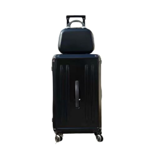 YXZYFPP 2-teiliges Gepäck-Set, Koffer-Spinner, Hartschale, leicht, Passwortschloss, mit Reise-Make-up-Etuis für Damen (Black 26in) von YXZYFPP