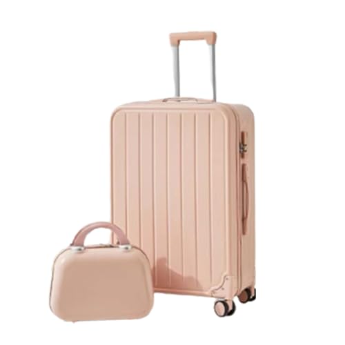 YXZYFPP 20-Zoll-Handgepäck, Handgepäckkoffer mit Rollen, Hartschalen-Handgepäck, mit Kosmetik-Handgepäcktasche (pink 24in) von YXZYFPP