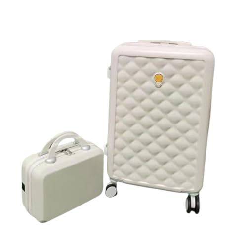 YXZYFPP Gepäcksets, 2-teilig, PP-Koffer mit Spinnerrädern, langlebiges Gepäckset, Handgepäck-Set für Damen und Herren (White 24in) von YXZYFPP