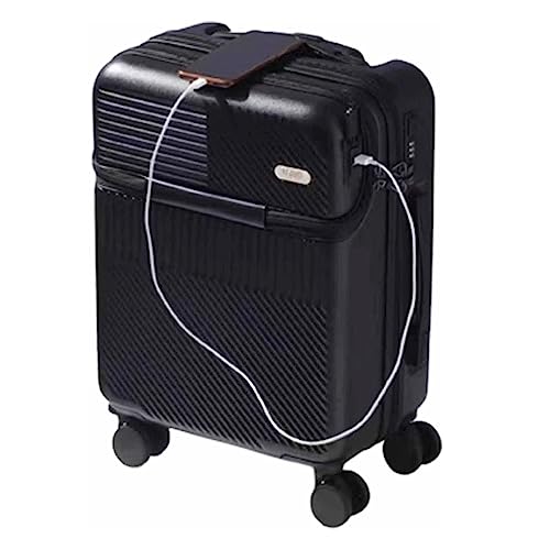 YXZYFPP Modische Koffer, Handgepäck, große Kapazität, mit USB-Ladeanschluss, TSA-Zahlenschloss, geräuschlos, Universalrad, Gepäck, Reisen Sie einfach (Black 26 * 41 * 64CM) von YXZYFPP