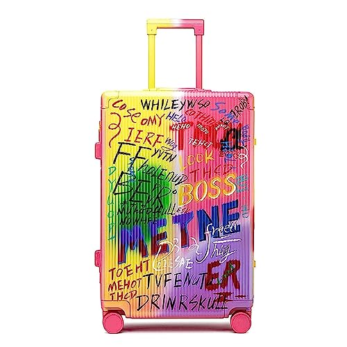 YXZYFPP Modische Koffer, großvolumige Koffer, Anti-Fall-Hartschalengepäck, Coole Graffiti-Kunst, Handgepäck, modische Trend-Koffer mit Rollen, einfach Reisen (24inch) von YXZYFPP