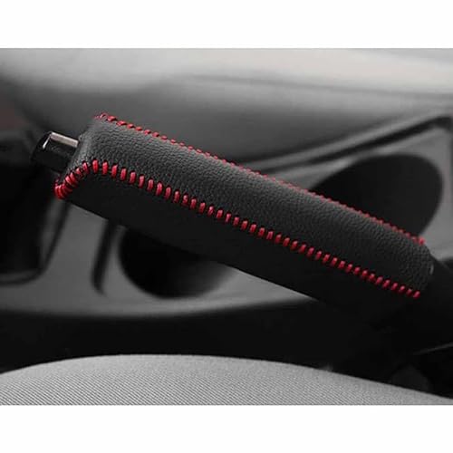 Auto Handbremse Abdeckung, für FO-rd Fiesta 2015-2023 Handbremsenabdeckung Aus Leder Rutschfeste Handbremsschutz Knopf Schutz-Dekorationsabdeckung,D von YYBCDSA