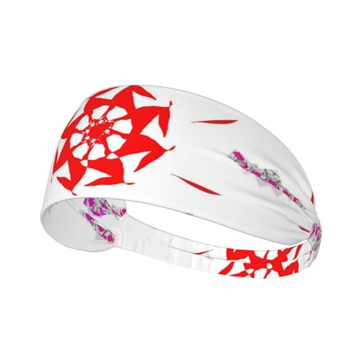 Elastisches Übungs-Stirnband für Damen und Herren, feuchtigkeitsableitend, athletisch, für Laufen, Fitnessstudio, Training, Spinning-Blumenmuster von YYHHAOFA
