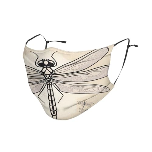 YYHHAOFA Staubmaske für Erwachsene, weich, atmungsaktiv, geeignet für Camping, Laufen, Reisen, den täglichen Gebrauch, Cartoon-Libellen-Muster, 10 Stück von YYHHAOFA
