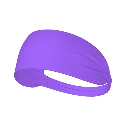 Elastisches Unisex-Sport-Stirnband, feuchtigkeitsableitend, athletisch für Laufen, Training, Outdoor-Sport, einfarbig, hellviolette Drucke von YYHWHJDE