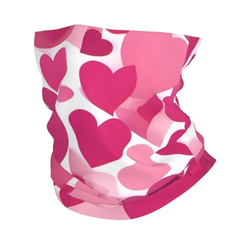 Weiches Sport-Kopftuch, kann als Schal, Maske, Armband, Halstuch, Haarband, Stirnband mit rosa Herzen verwendet werden von YYHWHJDE