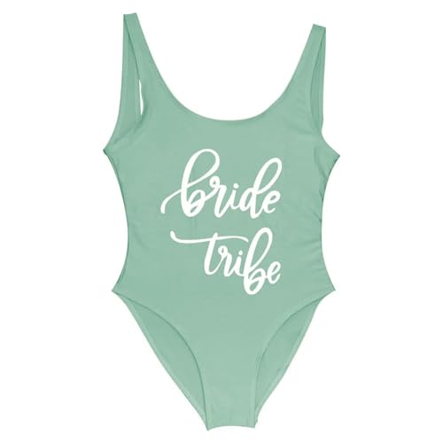 YYNLIN Bikini Bridal Tribal Print One Piece Badeanzug Frauen Bikini Hochzeitsfeier Rückenloser Strand Tragen EIN Stück-grüner Stamm2-s von YYNLIN
