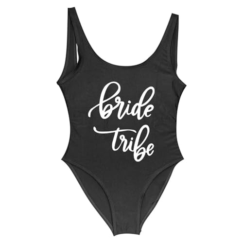 YYNLIN Bikini Bridal Tribal Print One Piece Badeanzug Frauen Bikini Hochzeitsfeier Rückenloser Strand Tragen EIN Stück-schwarzer Stamm2-m von YYNLIN
