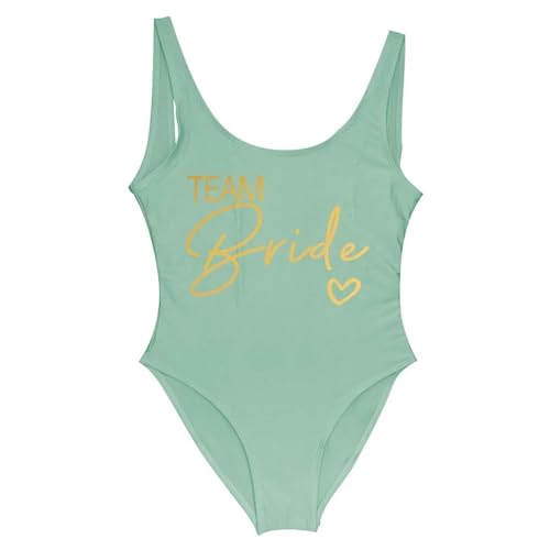 YYNLIN Bikini Lose Braut Badeanzug Frauengruppe Braut EIN Stück Badeanzug Für Strandparty Badeanzug Geeignet-Green Team2-s von YYNLIN
