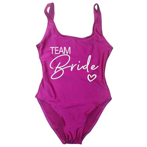 YYNLIN Bikini Lose Braut Badeanzug Frauengruppe Braut EIN Stück Badeanzug Für Strandparty Badeanzug Geeignet-lila Team1-m von YYNLIN