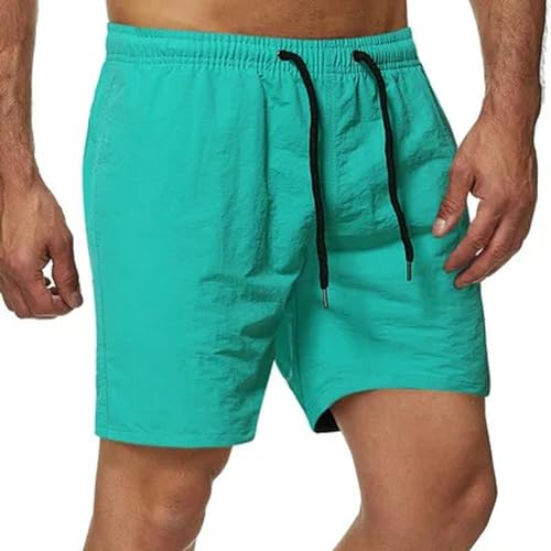 YYNLIN Shorts Herren Herren Schnell Trocknende Solid Color Beach Hosen Herren Sportfitnessshorts Für Männer-grün-XL von YYNLIN