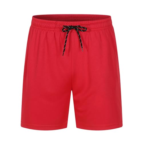 YYNLIN Shorts Herren Herren Shorts Sommer Casual Running Sports Elasticated Taille Shorts Mit Reißverschlüssen-rot-XL von YYNLIN