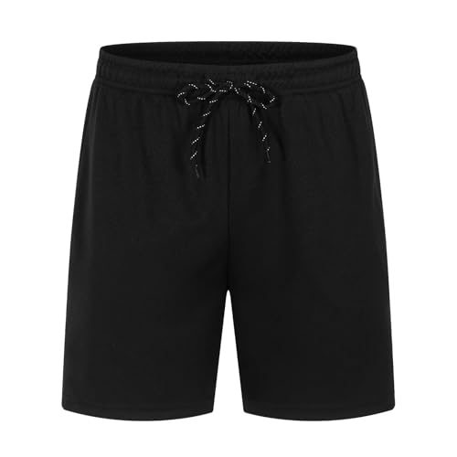 YYNLIN Shorts Herren Herren Shorts Sommer Casual Running Sports Elasticated Taille Shorts Mit Reißverschlüssen-schwarz-XL von YYNLIN