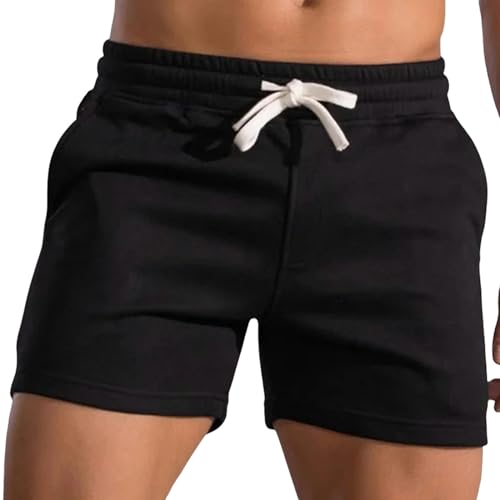 YYNLIN Shorts Herren Sommer -fitnesshosen Für Die Lässige Schlanke Schleiche Für Männer, Die Elastische Taille -Kordel -Kordel -Kordel -Shorts Sind-01 Schwarz-XL von YYNLIN