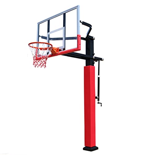 Basketballständer, Fester Basketballkorb für Erwachsene und Jugendliche, manuelles Heben, 1,4–3,05 m Dunk-System, mit gehärtetem Rückenbrett von YYNLJY