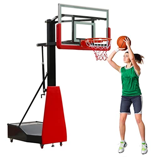 Basketballständer Mobiler Basketballkorb für Erwachsene und Jugendliche, 47/55 Zoll gehärtetes Rückenbrett und einstellbare Höhe 1,4–3,05 m von YYNLJY