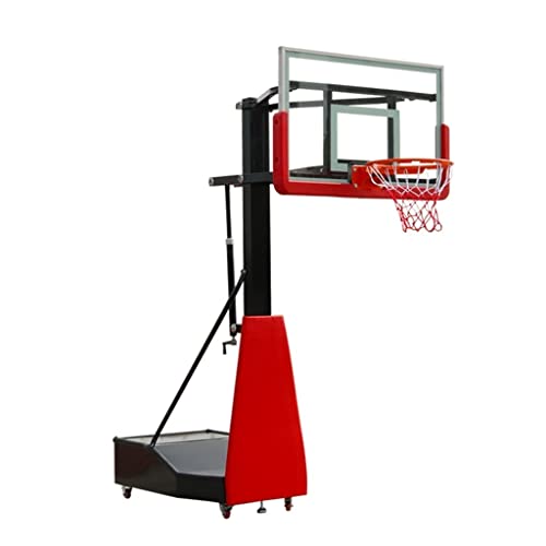 Basketballständer Schwerer beweglicher Basketballkorb für den Innen- und Außenbereich, anhebbares Basketballsystem für Erwachsene und Jugendliche, 47/55-Zoll-Rückwand von YYNLJY