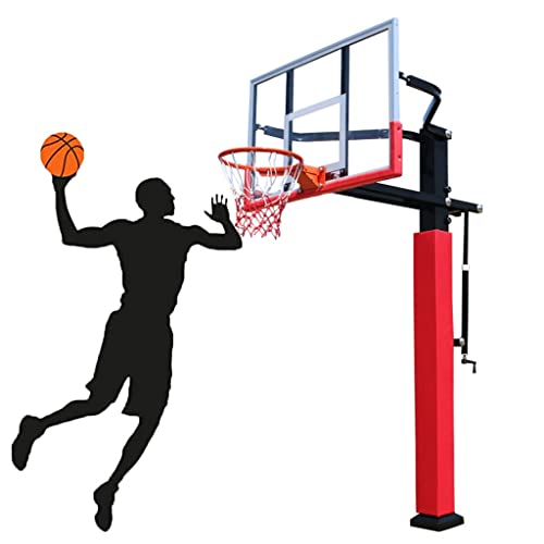 Basketballständer zum Anheben des Basketballkorbs im Freien, Korbsystem mit Expansionsschraubeninstallation, höhenverstellbar 1,4–3,05 m/4,6–10 Fuß von YYNLJY