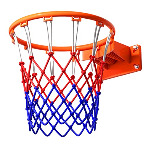 Pulverbeschichteter Basketballrand für den Außenbereich, 45-cm-Basketballkorb mit Netz, Basketballtor zum Austausch, Allwetter-Nylonnetz aus legiertem Stahl von YYNLJY