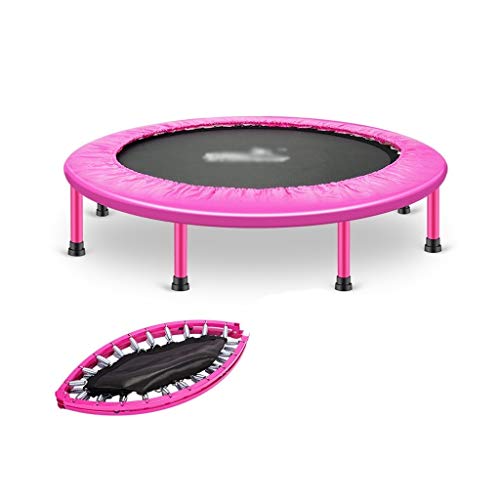 Übungstrampolin Mini-Trampolin, 50-Zoll-Supertragfähiges Fitness-Klapptrampolin für den Innenbereich, geeignet für Erwachsene/Kinder (3 Farben) Fitness-Trampolin (Pink) von YYOOYYZ