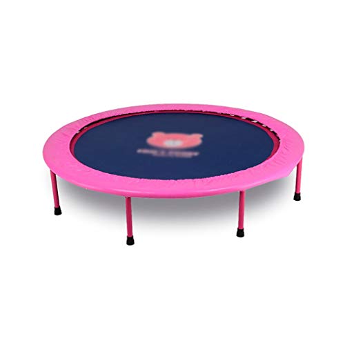Übungstrampolin Mini-Trampolin, Indoor 54 Zoll rundes Kinderunterhaltungs-Klapptrampolin mit elastischem Seil (2 Farben) Fitness-Trampolin (Rosa) von YYOOYYZ