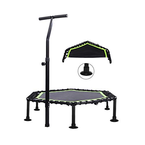 Übungstrampolin Trampolin, 45"mit Handläufen, Fitnessstudio für Erwachsene, Zuhause, kleines Hüpfbett für drinnen und draußen, faltbares Aerobic-Fitness-Trampolin, Fitness-Trampolin (Stil 1) von YYOOYYZ