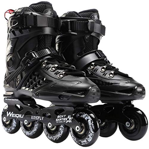 Inlineskates, Herren und Damen, professionelle Rollschuhe, Fitness-Inlineskate für Erwachsene, Jungen, Mädchen und Anfänger (schwarz, 38) von YYW