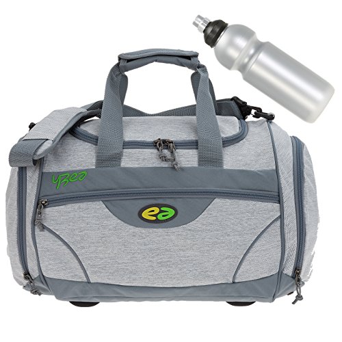 2 Teile Set: YZEA Sporttasche Sports Large by Take it Easy 29016 + Trinkflasche CO2 (Wall 633 (hellgrau melage)) von Yzea
