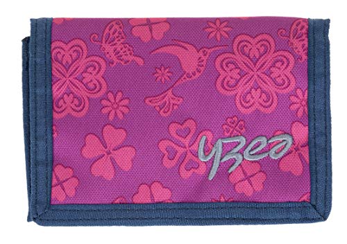 Yzea Geldbörse Jungen Mädchen Wallet Börse Geldbeutel Münzfach, Ausweisfach, Klarsicht, Scheinfach, Kette mit Karabiner Auswahl + Trinkflasche (Clover) von Yzea