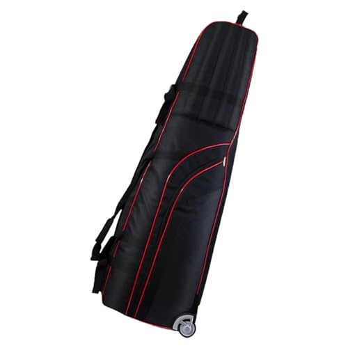 Golfbag Herren Carry Golfschläger-Tragetasche, robuste Golf-Reisetaschen for Flugreisen, gepolsterte Golfschläger-Reisetasche aus Nylon mit 2 Rädern (Color : Black) von YZTGDKY
