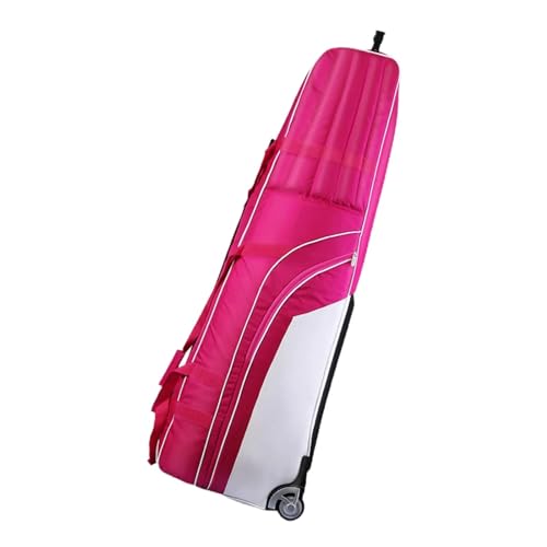 Golfbag Herren Carry Golfschläger-Tragetasche, robuste Golf-Reisetaschen for Flugreisen, gepolsterte Golfschläger-Reisetasche aus Nylon mit 2 Rädern (Color : Pink) von YZTGDKY