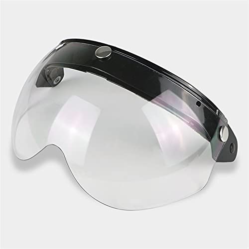 YZWHKJ Kratzfeste Motorradbrille Universal 3-Snap-Motorrad-Helm-Visier-Objektiv-Flip-U-Shield-Objektiv für Torc-BEON 3-Tasten Helm Halbgesicht Visierglas(Transparent lens) von YZWHKJ