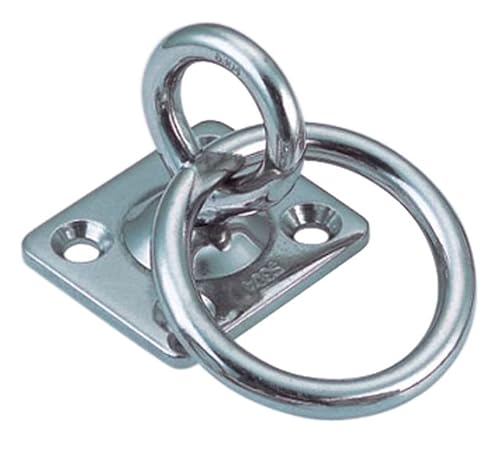 Edelstahl Augplatte mit Wirbel und Ring von Yacht Steel