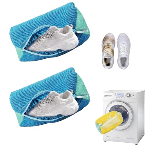 Schuhputzbeutel, Schuhbeutel für die Waschmaschine, Sneaker-Mesh-Waschbeutel, tragbarer wiederverwendbarer Schuhbeutel, Schuhwäschebeutel für Waschmaschine und Trockner (2pcs-C) von Yacriso