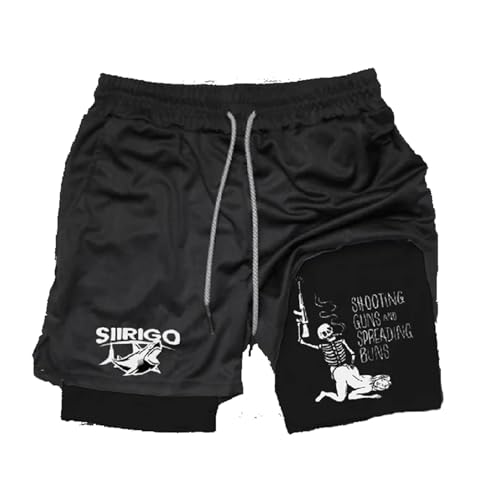 Siirigo Shorts Herren, Sexy Boobs Grafik-Print-Fitness-Performance-Shorts, Laufshorts mit Handytasche (3XL,E-1) von Yacriso
