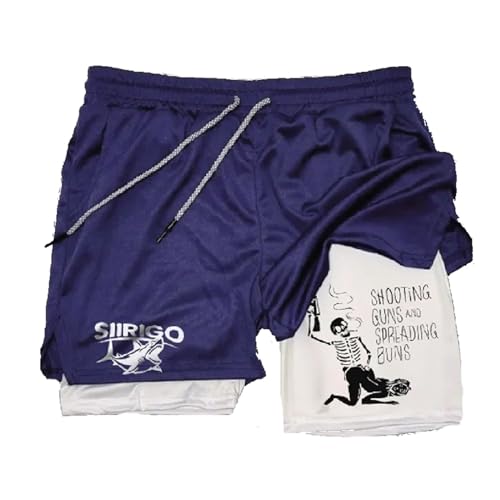 Siirigo Shorts Herren, Sexy Boobs Grafik-Print-Fitness-Performance-Shorts, Laufshorts mit Handytasche (L,E-7) von Yacriso