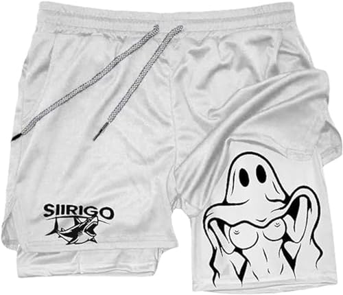 Siirigo Shorts Herren, Sexy Boobs Grafik-Print-Fitness-Performance-Shorts, Laufshorts mit Handytasche (M,A-1) von Yacriso