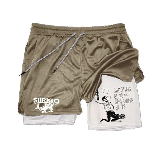 Siirigo Shorts Herren, Sexy Boobs Grafik-Print-Fitness-Performance-Shorts, Laufshorts mit Handytasche (M,E-2) von Yacriso