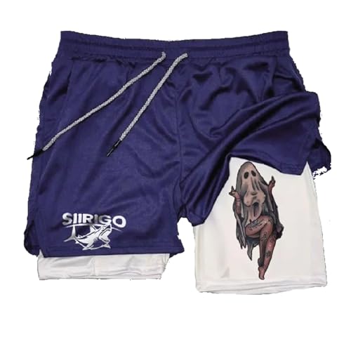 Siirigo Shorts Herren, Sexy Boobs Grafik-Print-Fitness-Performance-Shorts, Laufshorts mit Handytasche (XS,C-4) von Yacriso