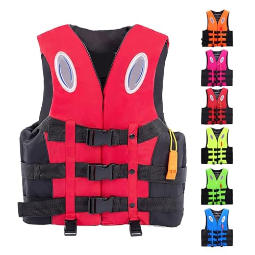 Yahbrra Swimming Vest Kinder Schwimmweste, Ideale Schwimmhilfe für Jungen, Schwimmen Jacke mit Einstellbare Sicherheits Straps(Color:Red,Size:3XL) von Yahbrra