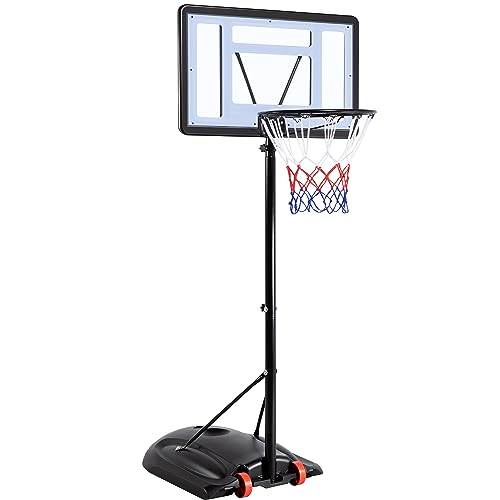 Yaheetech Basketballkorb mit Rollen Basketballständer Basketballanlage Standfuß mit Wasser oder Sand Höheverstellbar 208,5 bis 268,5 cm von Yaheetech