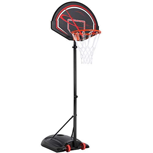 Yaheetech Basketballständer Baketballkorb mit Ständer Einstellbar Basketballanlage mit Wasser oder Sand befüllbar Tragbar Backboard Ständer für Outdoor von Yaheetech