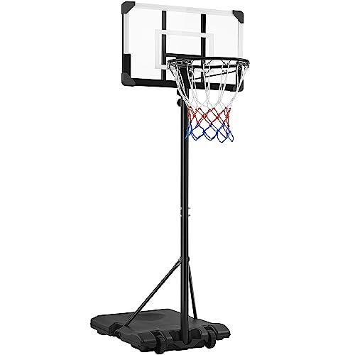 Yaheetech Basketballständer Basketballkorb mit Rollen Basketballanlage für Indoor oder Outdoor Höhenverstellbare Korbanlage Standfuß mit Wasser oder Sand befüllbar von Yaheetech