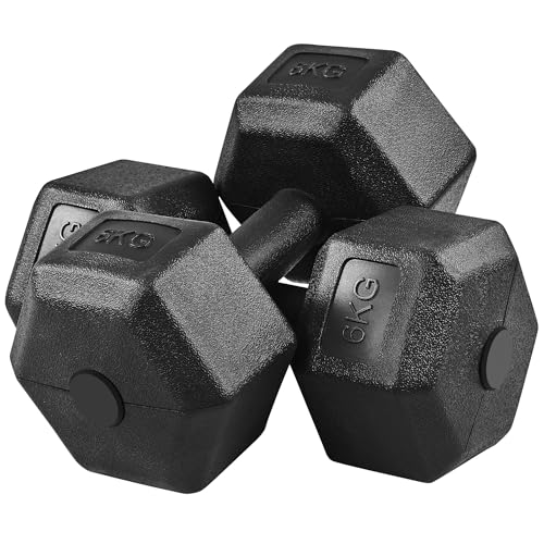 Yaheetech Hanteln Set 2er Kurzhanteln für Krafttraining oder zu Hause Hantelset 2 stück Hanteln Dumbbell Set Fitness 2er Set 2x6 kg von Yaheetech