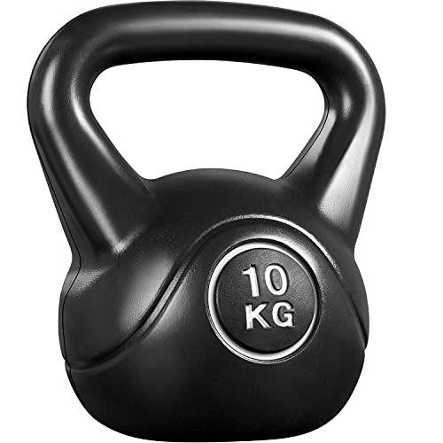 Yaheetech Kettlebel 10kg für Krafttraining Fitness Gymnastik, Kugelhantel Schwunghantel Kugelgewicht, schwarz von Yaheetech
