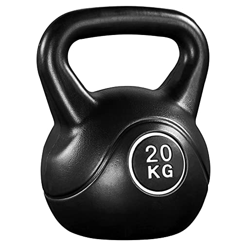 Yaheetech Kettlebel 20kg für Krafttraining Fitness Gymnastik, Kugelhantel Schwunghantel Kugelgewicht, schwarz von Yaheetech