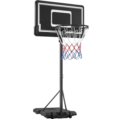 Yaheetech Mobiler Basketballständer Höhenverstellbarer Basketballkorb Korbanlage mit Rollen Basketballanlage für Indoor/Outdoor Verstellbare Korbhöhe 219 cm – 249 cm von Yaheetech
